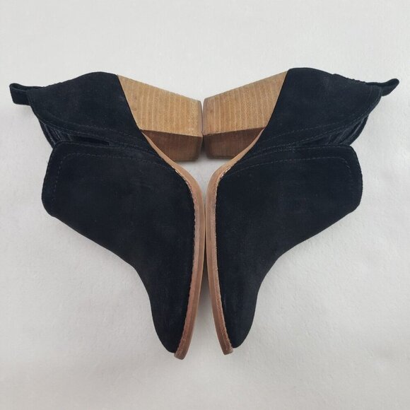 Jeffrey Campbell Rosalee Ankle Boot Womens 8 Black Suede Block Heel Slip On - Picture 6 of 12